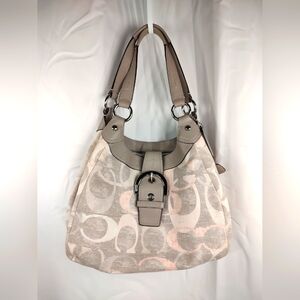 SOLD! Coach F19214 Soho Lynn Hobo Linen Leather Shoulder Handbag Purse EUC!